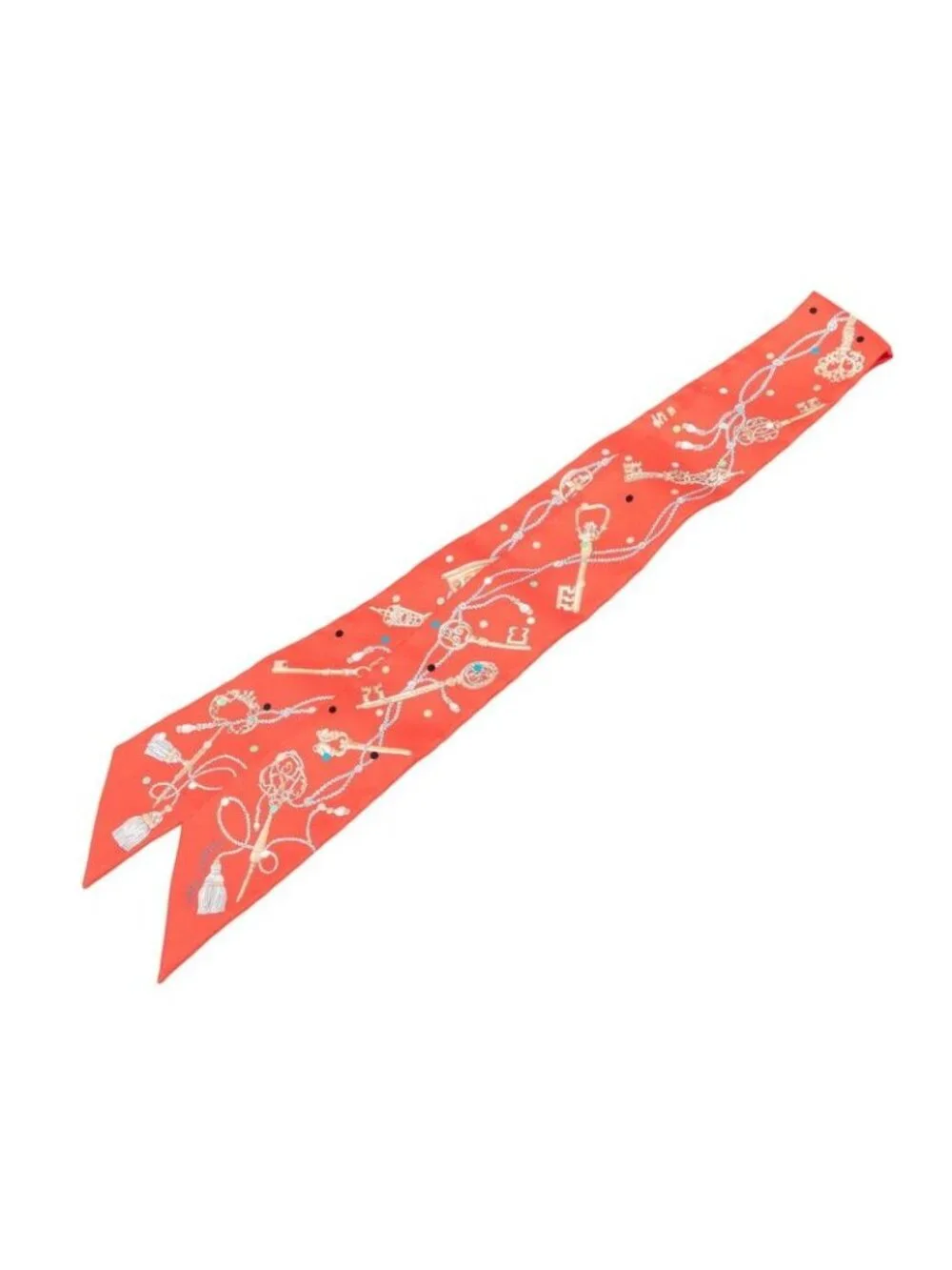 Hermes les Cles a Pois Scarf Pink Silk